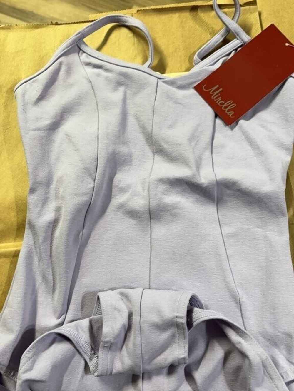 Mirella Lavender Camisole Leotard with Shelf Lining - Size Small, New with Tags